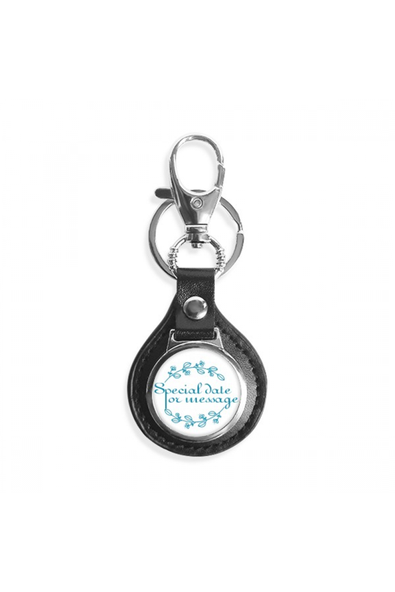 special date information wreath key link chain keyholder finder hook metal