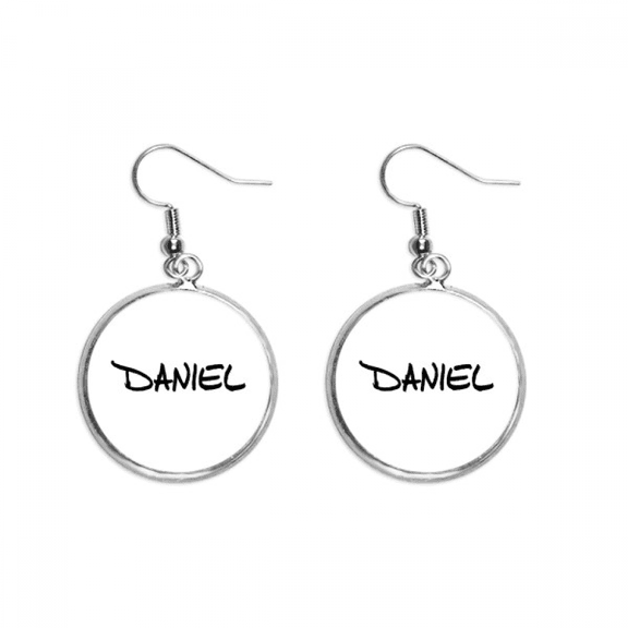 special handwriting english name daniel earring dangle silver drop earring jewelry woman