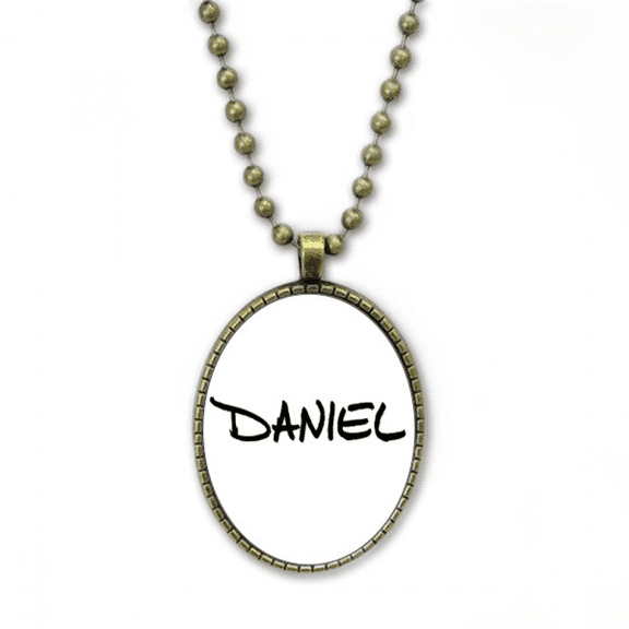 special handwriting english name daniel necklace vintage chain bead pendant jewelry collection