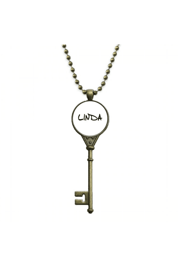 special handwriting english name linda key necklace pendant tray embellished chain