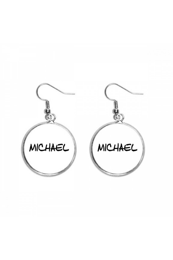 special handwriting english name michael earring dangle silver drop earring jewelry woman