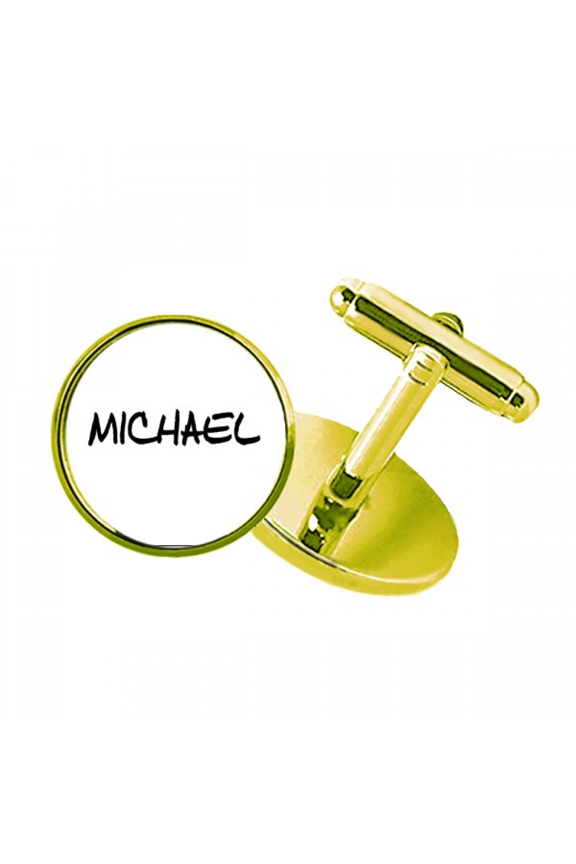 special handwriting english name michael studded business metal cufflinks en