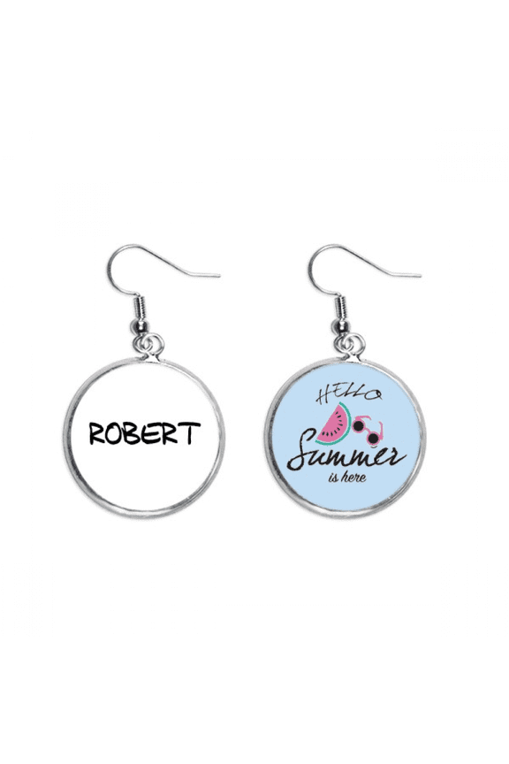 special handwriting english name robert earring drop summer watermelon earring wear