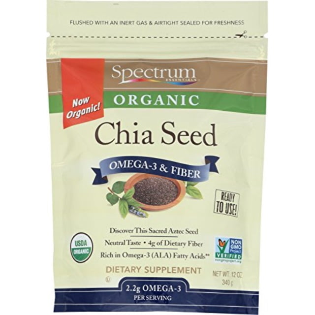 spectrum essentials whole chia seeds, 12 oz