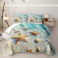 thumbnail image 1 of spefrowx 3D Ocean Starfish Bed Spread Queen for Girls Boys, Summer Seashell Beach Queen Coverlet Set, 3 Pieces, 1 of 7