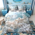 thumbnail image 1 of spefrowx 3D Underwater White Jellyfish Twin Bedding for Teens, Pale Aqua Sculpted Spotted Starfish Coral Bedding Comforter Set, Stars Reversible, 7-Piece, 1 of 6
