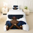 thumbnail image 1 of spefrowx Blue Rose Black Female Twin Duvet Cover for Kids, Fashion Dress Art Twin Bedding, White, Reversible, 2pcs, 1 Duvet Cover and 1 Pillowcase, 1 of 6