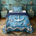 thumbnail image 1 of spefrowx Blue Wood Anchor Twin Comforter Sets for Kids, Rustic Rope Seashell Starfish Bedding Set, Navy Reversible, 2pcs, 1 Comforter and 1 Pillowcase, 1 of 6