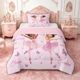 thumbnail image 1 of spefrowx Cute Ballet Girls Twin Comforter Sets for Kids, Pink Inspirational Bow Butterfly Bedding Set, Pink Reversible, 2-Piece, 1 Comforter and 1 Pillowcase, 1 of 6