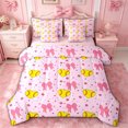 thumbnail image 1 of spefrowx Cute Polkadots Bow King Bedding for Girls, Pink Softball Sports King Bed in a Bag, Pink Reversible, 7 Pieces, 1 of 6