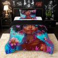thumbnail image 1 of spefrowx Dreamy Black Princess Twin Comforter Sets for Girls, Blue Pink Butterfly Flower Bedding Set, Black Reversible, 2pcs, 1 Comforter and 1 Pillowcase, 1 of 6