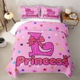 thumbnail image 1 of spefrowx Dreamy Princess L Letter Twin Quilt Set for Girls Boys, Kawaii Cartoon Stars Bow Twin Coverlet Set, 2-Piece, 1 of 7