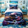 thumbnail image 1 of spefrowx Dreamy Sea Axolotl Twin Comforter Sets for Kids, Vibrant Coral Jellyfish Shark Bedding Set, Polka Dot Reversible, 2pcs, 1 Comforter and 1 Pillowcase, 1 of 6
