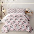 thumbnail image 1 of spefrowx Fashion Woman Twin Quilt Set for Girls Boys, Pink Black Butterfly Animal Twin Coverlet Set, 2pcs, 1 of 7
