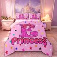 thumbnail image 1 of spefrowx Girly Pink Letter E Queen Comforter Set for Kids Girls, Kawaii Princess Bow Comforter Sets Queen, Pink Reversible, 3 Pieces, 1 Comforter and 2 Pillowcases, 1 of 6