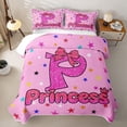 thumbnail image 1 of spefrowx Glitter Princess Letter P Print Quilt Full for Girls, Pink Star Bow Full Bedspread Sets, 3 Pieces, 1 of 7