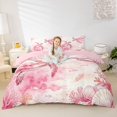 thumbnail image 1 of spefrowx Ink Pink Turtle Bedding for Women Girls, Blush Coral Fish Seashell Duvet Cover Full, Pink Reversible, 3pcs, 1 Duvet Cover and 2 Pillowcases, 1 of 6