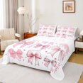 thumbnail image 1 of spefrowx Inspirational Style Quote Bed Sheets for Teens, Pink Princess Bow Full Size Sheets, 4 Pieces, 1 Flat Sheet, 1 Fitted Sheet and 2 Pillowcases, 1 of 6