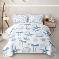 thumbnail image 1 of spefrowx Kawaii Seashell Bed Spread Queen for Girls, Blue Bow Starfish Ocean Queen Coverlet Set, 3 Pieces, 1 of 7