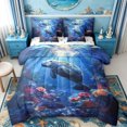 thumbnail image 1 of spefrowx Magic Manatee Full Size Bedding Sets for Men Women, Blue Sunbeam Reef Fish Full Size Bed in a Bag, Polka Dot Reversible, 7 Pieces, 1 of 6