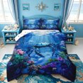 thumbnail image 1 of spefrowx Magical Blue Crab Full Size Comforter Sets for Kids, Underwater Reef Coral Bedding Comforter Set, Polka Dot Reversible, 3pcs, 1 Comforter and 2 Pillowcases, 1 of 6
