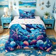 thumbnail image 1 of spefrowx Marine Orca Twin Comforter Sets for Kids Boys Girls, Blue Vibrant Coral Reef Bedding Set, Polka Dot Reversible, 2 Pieces, 1 Comforter and 1 Pillowcase, 1 of 6