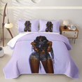 thumbnail image 1 of spefrowx Modern Braided Vinyl Girl Twin Quilt Set for Girls Boys, Lavender Music Lover Twin Coverlet Set, 2 Pieces, 1 of 7