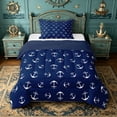 thumbnail image 1 of spefrowx Ocean Anchor Twin Comforter Sets for Men, Navy Nautical Marine Bedding Set, Navy Reversible, 2 Pieces, 1 Comforter and 1 Pillowcase, 1 of 6