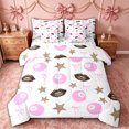 thumbnail image 1 of spefrowx Pink 8 Ball Full Size Bedding Sets for Kids, Fashion Cheetah Print Stars Full Size Bed in a Bag, Polka Dot Reversible, 7pcs, 1 of 6