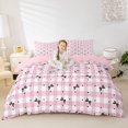 thumbnail image 1 of spefrowx Pink Coquette Plaid Bedding for Teens, Kawaii Cartoon Bow Duvet Cover Full, Pink Reversible, 3pcs, 1 Duvet Cover and 2 Pillowcases, 1 of 6