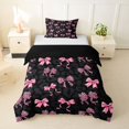 thumbnail image 1 of spefrowx Pink Leopard Print Bow Twin Duvet Cover for Girls, Fashion Wildlife Print Twin Bedding, Black Reversible, 2-Piece, 1 Duvet Cover and 1 Pillowcase, 1 of 6