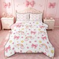 thumbnail image 1 of spefrowx Pink Rainbow Bow Queen Comforter Set for Teens, Kawaii Star Love Heart Comforter Sets Queen, Pink Reversible, 3-Piece, 1 Comforter and 2 Pillowcases, 1 of 6