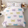 thumbnail image 1 of spefrowx Princess Bow Style Quilt Full for Girls Boys, Kawaii Bowknot Butterfly Full Bedspread Sets, 3 Pieces, 1 of 7
