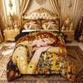 thumbnail image 1 of spefrowx Retro Mosaic Woman Queen Comforter Set for Kids, Classic Pearl Sleep Woman Art Comforter Sets Queen, Black Reversible, 3pcs, 1 Comforter and 2 Pillowcases, 1 of 6