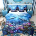 thumbnail image 1 of spefrowx Spotted Seals Queen Bedding for Kids Boys, Dreamy Coral Marine Life Bedding Comforter Set Queen, Polka Dot Reversible, 7-Piece, 1 of 6