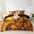 thumbnail image 1 of spefrowx Vintage Girl Princess Bedding for Women, Paisley Boho Folk Flower Duvet Cover Full, Black Reversible, 3pcs, 1 Duvet Cover and 2 Pillowcases, 1 of 6