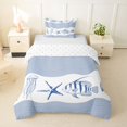 thumbnail image 1 of spefrowx Vintage Line Tropical Fish Twin Duvet Cover for Kids Boys, Navy Wave Jellyfish Starfish Twin Bedding, Reversible, 2 Pieces, 1 Duvet Cover and 1 Pillowcase, 1 of 6