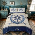 thumbnail image 1 of spefrowx Vintage Wooden Nautical Compass Full Size Comforter Sets for Kids, Navy Rope Anchor Bedding Comforter Set, Black Reversible, 3-Piece, 1 Comforter and 2 Pillowcases, 1 of 6