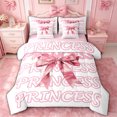 thumbnail image 1 of spefrowx Watercolor Pink Bow Full Size Bedding Sets for Girls, White Princess Lettering Full Size Bed in a Bag, Pink Reversible, 7-Piece, 1 of 6