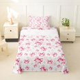 thumbnail image 1 of spefrowx Watercolor Pink Bow Twin Sheets for Girls, Cartoon Ribbon Theme Bedding, 3 Pieces, 1 Flat Sheet, 1 Fitted Sheet and 1 Pillowcase, 1 of 6
