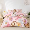 thumbnail image 1 of spefrowx Western Cowboy Print Duvet Cover Queen for Girls, Pink Bow Floral Cowgirl Queen Bedding, Pink Reversible, 3-Piece, 1 Duvet Cover and 2 Pillowcases, 1 of 6