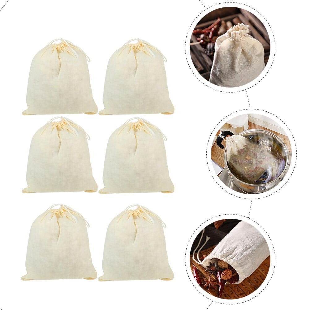 spice bags for cooking 10pcs Drawstring Strainer Bags Cheesecloth