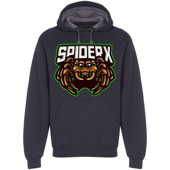 "spider X" With Green Outline Hoodie Men -Image by Shutterstock, Male Large