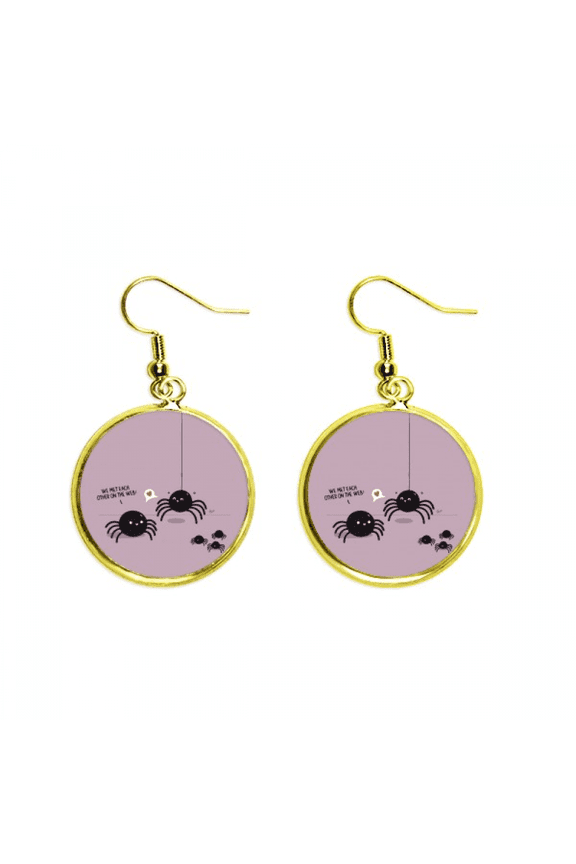 spider pattern insect cobweb illustration earring dangle en drop earring jewelry woman