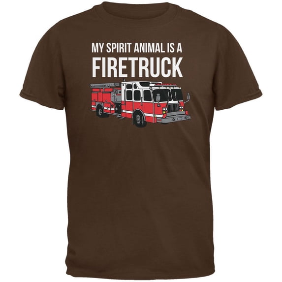 spirit animal firetruck brown adult t-shirt