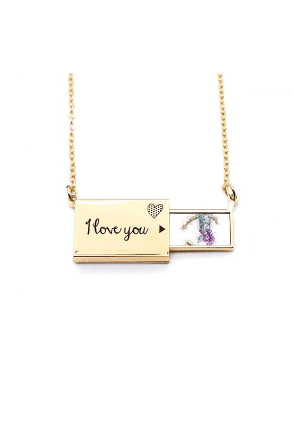 sport skiing skis cartoon style illustration letter envelope necklace pendant jewelry