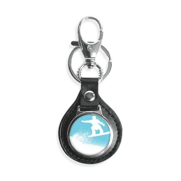 sport skiing watercolor illustration pattern key link chain keyholder finder hook metal