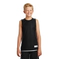 thumbnail image 1 of sport-tek boys' posicharge mesh reversible sleeveless tee xs black, 1 of 6