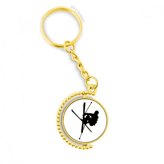 sports physical education skiing player metal connector key chain  accessory en keyholder