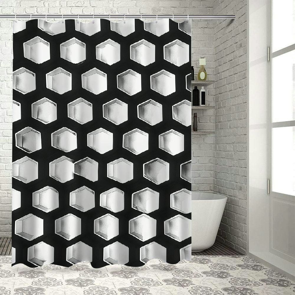 Tennis Pattern Print Bathroom Shower Curtain